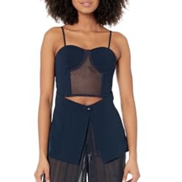 The Drop Tops - 1068 NWT The Drop Women's Sky Captain Organza Inset Long Corset Top  M